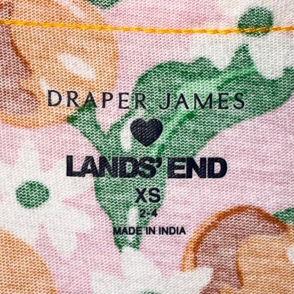 Draper James x Lands’ End Peach Floral Sleeveless Cotton Mini Dress Size XS - Picture 4 of 16